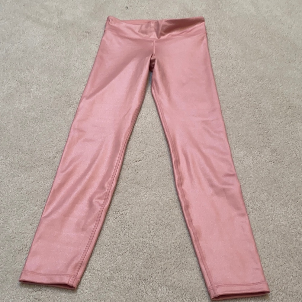 Pink metallic athleta girl leggings